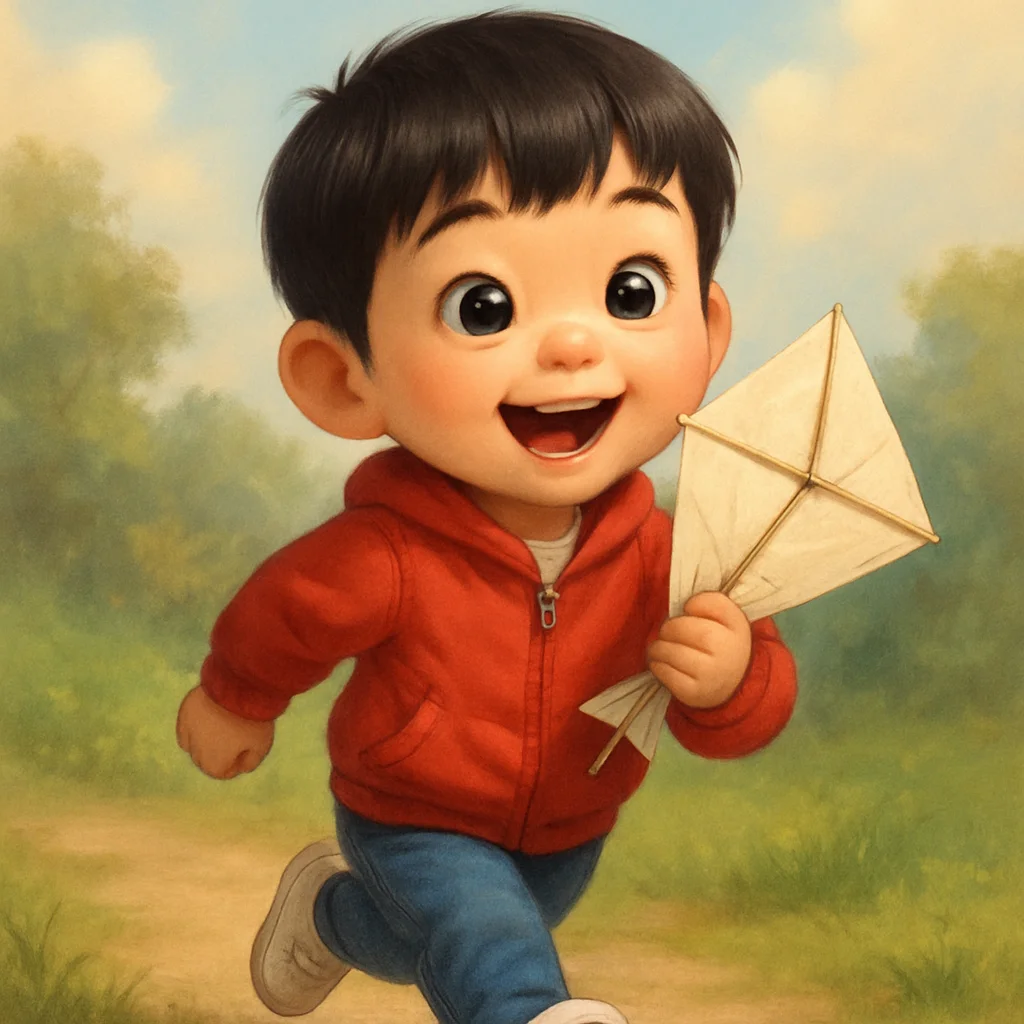 Jian's First Kite Flight